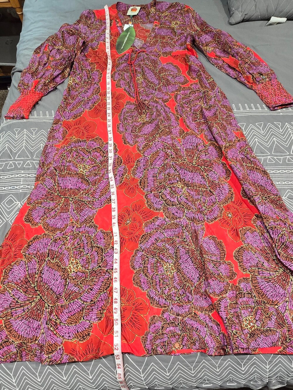 Farm Rio Sequin Flowers Red Maxi Dress Size Medium - Picture 3 of 9